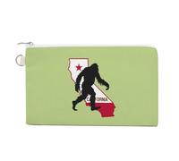 California State Bigfoot Portable Canvas Coin Purse Fashion Pencil Case Travel Makeup Bag