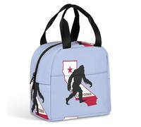 California State Bigfoot Portable Insulated Lunch Bag Adults Picnic Tote Cool Bag Travel Work