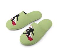 California State Bigfoot Warm Mens Slippers Slip On Soft Fleece House Shoes Winter Indoor Outdoor