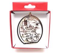 California State Brass Christmas ORNAMENT San Francisco LA Hollywood San Diego Famous Landmarks