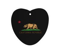 California State Flag 1 PCS Car Air Freshener Hanging Aromatherapy Tablets Automotive Ornament for Auto Room Bathroom Bedside Love form