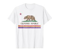 California State Flag Bear LGBTQ Gay Pride Rainbow Parade Value Graphic T-Shirt