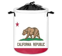 California State Flag Laundry Hampers With Drawstring America Isolated Laundry Baskets For Bathroom Grunge Bear Portable Clothes Storage Organizer Basket Retro White Red W 35 L 44 Cm
