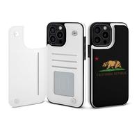 California State Flag Mobile Phone Flip Cases Compatible with iPhone 15/15 Plus/15 Pro/15 Pro Max Anti-Scratch Covers