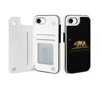 California State Flag Mobile Phone Flip Cases Compatible with iPhone 16/16 Plus/16 Pro/16 Pro Max/16 E/16 SE4 Anti-Scratch Covers