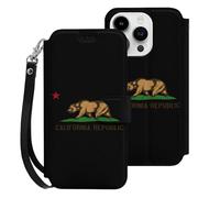 California State Flag Mobile Phone Front Flip Cases Compatible with iPhone 15/15 Plus/15 Pro/15 Pro Max Anti-Scratch Covers