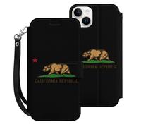 California State Flag Mobile Phone Front Flip Cases Compatible with iPhone 15/15 Plus/15 Pro/15 Pro Max Anti-Scratch Covers