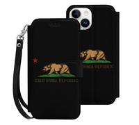 California State Flag Mobile Phone Front Flip Cases Compatible with iPhone 15/15 Plus/15 Pro/15 Pro Max Anti-Scratch Covers
