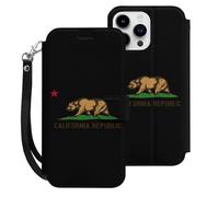 California State Flag Mobile Phone Front Flip Cases Compatible with iPhone 15/15 Plus/15 Pro/15 Pro Max Anti-Scratch Covers