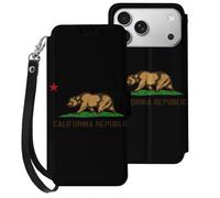 California State Flag Mobile Phone Front Flip Cases Compatible with iPhone 17/17 Air/17 Pro/17 Pro Max Anti-Scratch Covers