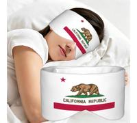 California State Flag Print Adults Eye Mask for Sleeping Soft Breathable Blindfold Daily Home Travel Work