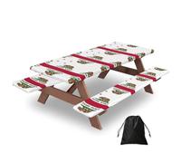 California State Flag Print Camping Essentials Waterproof Camping Table And Bench Cover With Drawstring Bag 183 Cm
