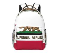 California State Flag Print Casual Daily Bookbag, 20 * 29 * 40cm Durable Basic Backpack For Travel And Vacation Classics Daypack
