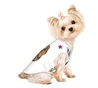 California State Flag Print Dog Lightweight Shirt,Summer Cool Breathable Dog t Shirts,Pet Sleeveless Stretchy Clothes