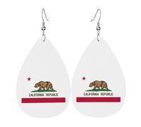 California State Flag Print Double-Sided Drop Earrings, Accessories,Dangle Earrings For Women All Occasions