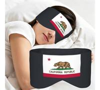 California State Flag Print Full Coverage Sleep Mask,Eye Mask Portable for Travel Office Nap Shift Work