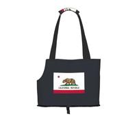 California State Flag Print Pet Tote Bag, Foldable Single Shoulder Pet Carrier For Small Pets Dogs Cats
