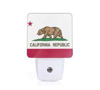 California State Flag Print Plug-in Night Light for Bedroom Hallway Bathroom Mounted Lighting Dorm Home Decor