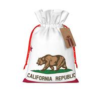California State Flag Print Reusable Eco-Friendly Gift Drawstring Bag For Party Favors Seasonal Celebrations