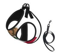 California State Flag Print Small Dog Harness And Leash Set, Adjustable Soft Vest With 360° Reflective Straps For Cats Puppy