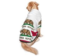 California State Flag Print Soft Dog Hoodie For Medium To Large Dogs, Warm And Breathable Winter Pet Sweatshirt, Easy To Wear Jumper For Cold Weather