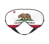 California State Flag Print Soft Eye Mask with Adjustable Strap Sleep Shade Cover for Airplane Travel Nap