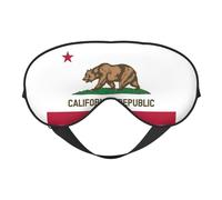 California State Flag Print Stylish Sleep Eye Mask Lightweight Adjustable Strap Men Women Travel Nap Night
