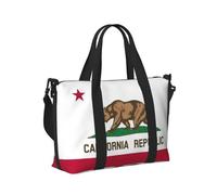 California State Flag Print Travel Duffle Bag,Handheld Shoulder Weekender Overnight Bag for Yoga,Gym,Travel