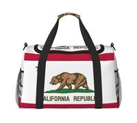 California State Flag Print Travel Foldable Waterproof Lightweight Carry On Luggage Bag with Shoulder Strap