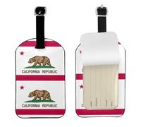 California State Flag Printed Leather Luggage Tag, Durable Baggage Identifier, Soft PU ID Label, for Business Travel