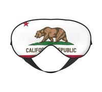 California State Flag Printing Soft Eye Mask,Double-Sided Soft Eye Cover for Sleep,Travel,Yoga, Adjustable Strap, Blocks Light