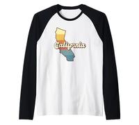 California State Map Raglan Baseball Tee