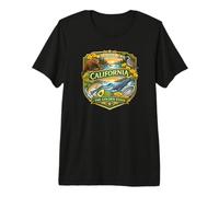 California State Symbols Novelty Graphic Design Souvenir Premium T-Shirt