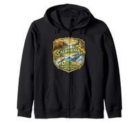 California State Symbols Novelty Graphic Design Souvenir Zip Hoodie