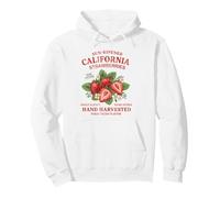 California Strawberries Farm Fresh State Fruit Distressed Pullover Hoodie