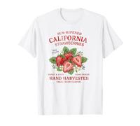 California Strawberries Farm Fresh State Fruit Distressed T-Shirt