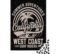California Summer Adventures West Coast Design Jigsaw Puzzle 1000 Pieces, Global Monument Landscape, Mindful Activity, Premium Paper Puzzle, for Home Décor Fans, 70x50cm/1000pcs