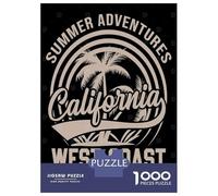 California Summer Adventures West Coast Design Travel Puzzle 1000 Pieces, European City Streetscape, Premium Paper Puzzle, Relaxing Challenge for Adults, Family Night Game, 70x50cm/1000pcs
