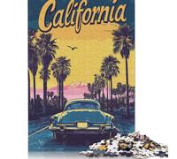 California Sunset Drive Puzzle Jigsaws 1000 Pieces for Adults Puzzle Adult Jigsaw Puzzle Jigsaw Puzzles for Adults Educational Game Challenge Toy 1000pcs (75x50cm)