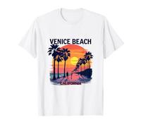 California Sunset Palms Silhouette Venice Beach T-Shirt