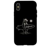 California Surf Bear Retro Beach Coastal Lifestyle Graphic Case for iPhone X/XS