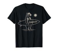 California Surf Bear Retro Beach Coastal Lifestyle Graphic T-Shirt