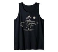 California Surf Bear Retro Beach Coastal Lifestyle Graphic Tank Top