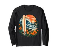 California Surf Pacific Coast Golden Poppy Sunset Long Sleeve T-Shirt