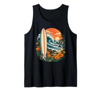 California Surf Pacific Coast Golden Poppy Sunset Tank Top