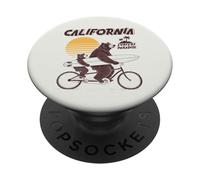 California Surfer Bears Tandem Bike Retro Sun Father's Day PopSockets Adhesive PopGrip