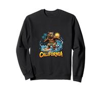 California Surfing Bear Summer Vibes Retro Style Sweatshirt