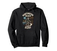 California Surfing Huntington Beach Surf Retro Mens Surfs Up Pullover Hoodie