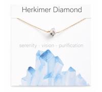 California Tot 18K Gold Stainless Steel Necklace with Dainty stone pendant 18" with 2" Extension, Gold Plated, Diamond