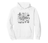 California USA State Symbols Vintage Souvenir Cute Doodle Pullover Hoodie